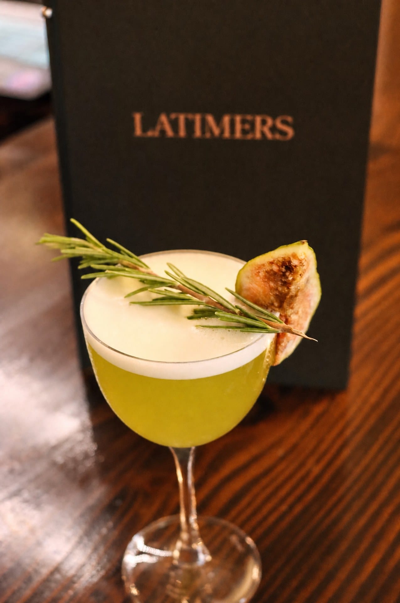 A dessert cocktail at the Latimers bar